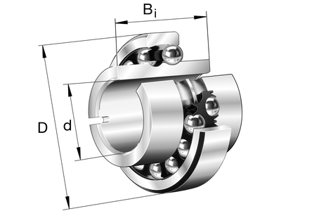 11210-TVH 50x90x20mm FAG Self Aligning Bearing With Extended Inner Ring
