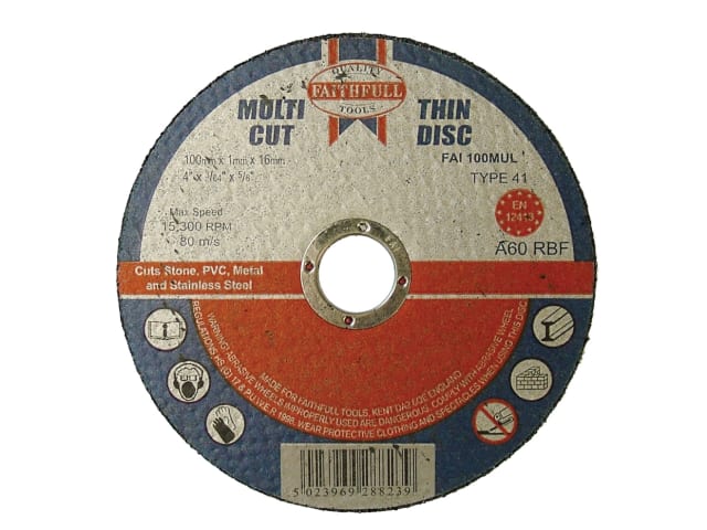 FAI10010MUL Multi-Purpose Cutting Disc 100 x 1.0 x 16mm (Pack 10)