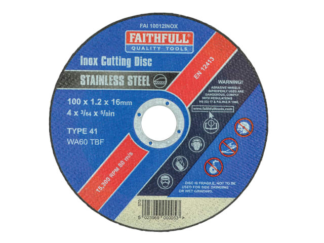 SFAI10012INOX Inox Cutting Disc 100 x 1.2 x 16mm