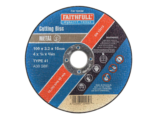 FAI1003M Metal Cut Off Disc 100 x 3.2 x 16mm