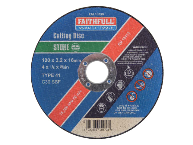 FAI1003S Stone Cut Off Disc 100 x 3.2 x 16mm