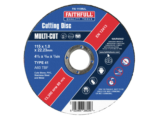 FAI11510MUL Multi-Purpose Cutting Disc 115 x 1.0 x 22.23mm (Pack 10)