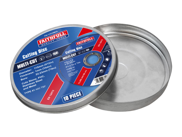 FAI11510MUL Multi-Purpose Cutting Disc 115 x 1.0 x 22.23mm (Pack 10)