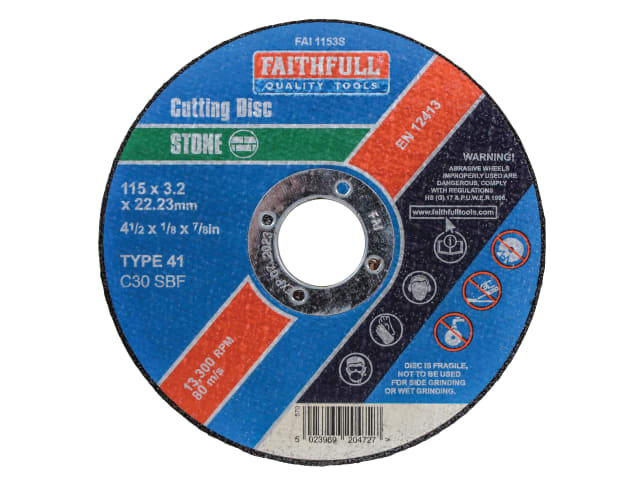 FAI1153S Stone Cut Off Disc 115 x 3.2 x 22.23mm