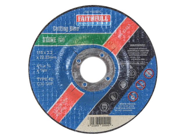 FAI1153SDC Depressed Centre Stone Cutting Disc 115 x 3.2 x 22.23mm