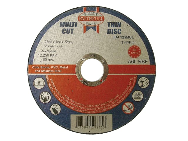 FAI12510MUL Multi-Purpose Cutting Disc 125 x 1.0 x 22.23mm (Pack 10)