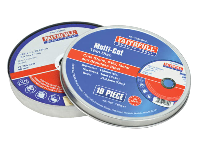 FAI12510MUL Multi-Purpose Cutting Disc 125 x 1.0 x 22.23mm (Pack 10)