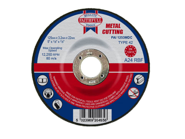 FAI1253MDC Depressed Centre Metal Cutting Disc 125 x 3.2 x 22.23mm