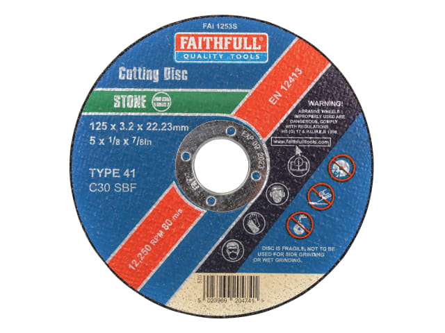FAI1253S Stone Cut Off Disc 125 x 3.2 x 22.23mm