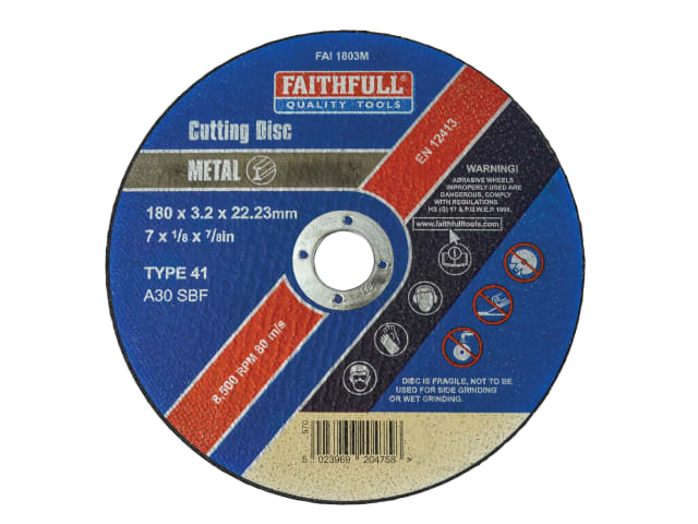 FAI1803M Metal Cut Off Disc 180 x 3.2 x 22.23mm