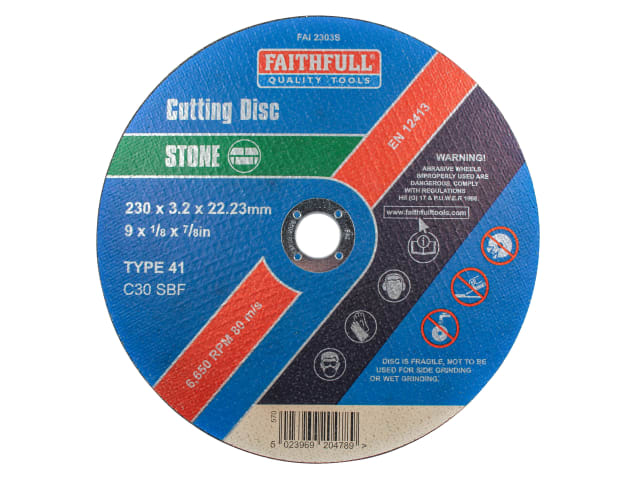 FAI2303S Stone Cut Off Disc 230 x 3.2 x 22.23mm