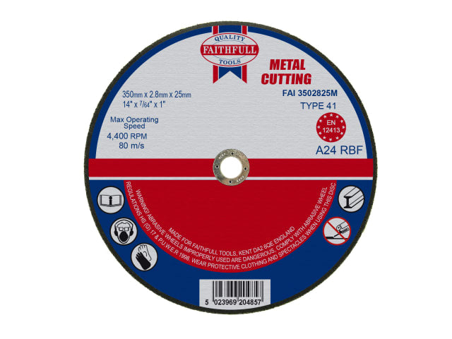FAI3502825M Metal Cut Off Disc 355 x 2.8 x 25.4mm