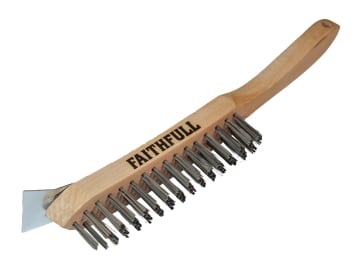 FAI6804S 680/4S Heavy-Duty Scratch Brush with Scraper - 4 Row