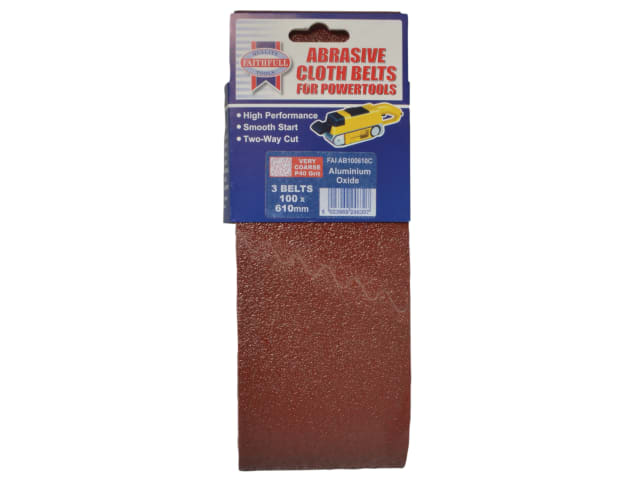 FAIAB100610C Cloth Sanding Belt 610 x 100mm 60G (Pack 3)