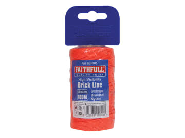FAIBLHVO Hi-Vis Nylon Brick Line 100m (330ft) Orange