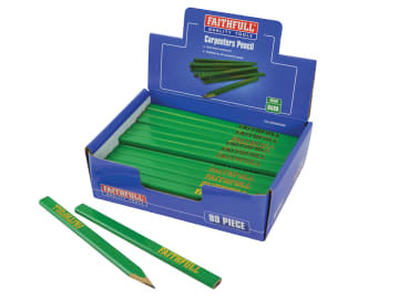 FAICPDISPG80 Carpenter's Pencils - Green / Hard (Display 80)