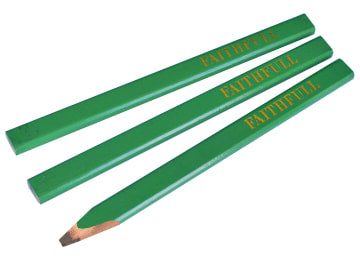 FAICPG Carpenter's Pencils - Green / Hard (Pack 3)