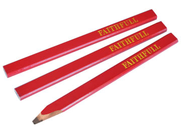 FAICPR Carpenter's Pencils - Red / Medium (Pack 3)