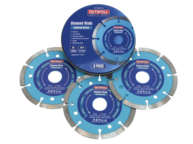 FAIDBSET3C Contract Diamond Blades 115 x 22.2mm (Pack 3)