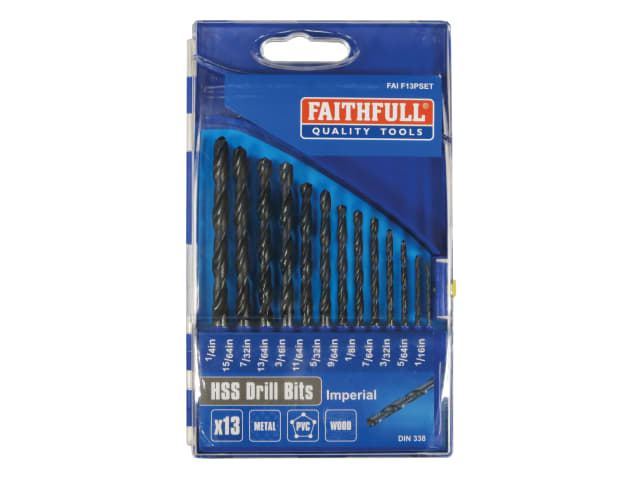 FAIF13PSET HSS Drill Bit Set of 13 1/16-1/4 x 1/64
