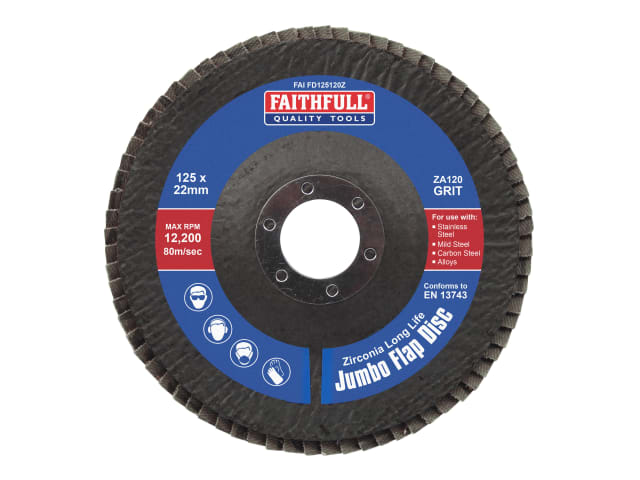FAIFD125120Z Zirconia Abrasive Jumbo Flap Disc ZA120 125mm