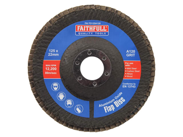 FAIFD125A120 Aluminium Oxide Flap Disc 125 x 22mm 120 Grit