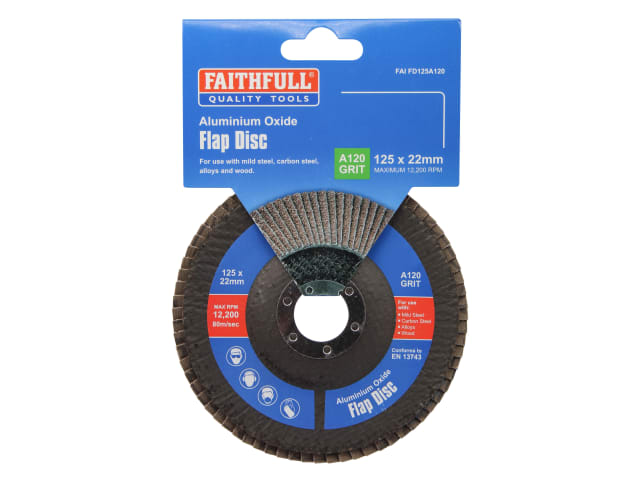 FAIFD125A120 Aluminium Oxide Flap Disc 125 x 22mm 120 Grit