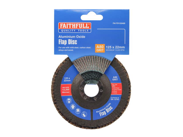 FAIFD125A80 Aluminium Oxide Flap Disc 125 x 22mm 80 Grit