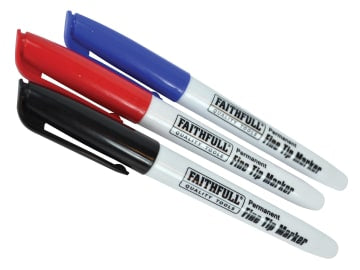FAIFTMMIX3 Fibre Tip Marker Pen Mixed (Pack 3)