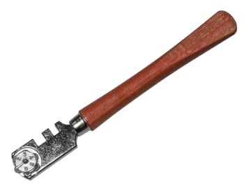 FAIGCSIX Six Wheel Glasscutter Tungsten Carbide - Wood Handle