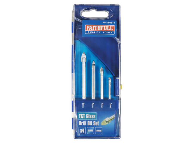 FAIGDSET4 Tile & Glass Drill Bit Set of 4 (3-6mm)