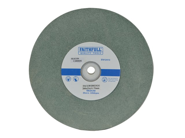 FAIGW20025GG General Purpose Grinding Wheel 200 x 25mm Green Grit
