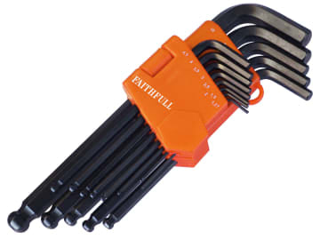 FAIHKS13MLB Metric Ball End Long Arm Hexagon Key Set, 13 Piece