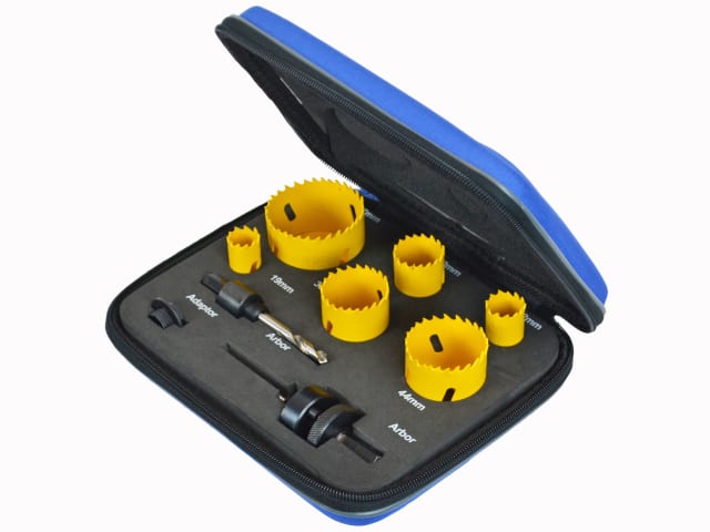 FAIHSKP Universal Varipitch Holesaw Plumber's Kit, 9 Piece 19-57mm