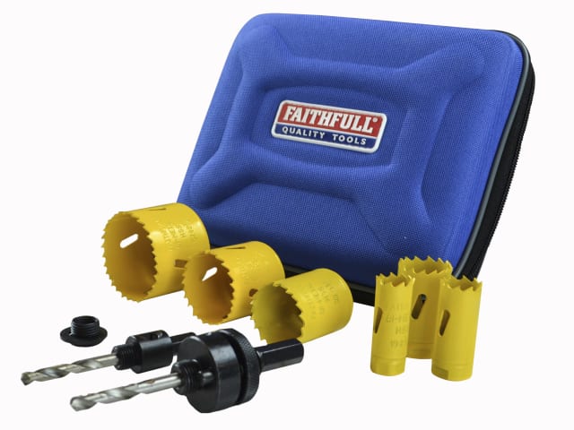 FAIHSKP Universal Varipitch Holesaw Plumber's Kit, 9 Piece 19-57mm