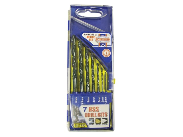 FAIM7PSET HSS Drill Bit Set, 7 Piece (1.5-6.0mm)