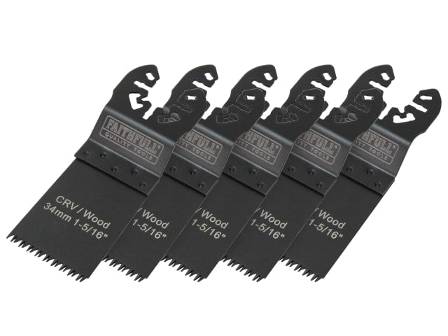 FAIMFW34B Multi-Function Tool CrV Flush Cut Wood Blade Ground Side Set 34mm (Pack 5)
