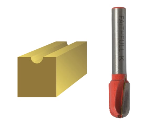 FAIRB62 Router Bit TCT Radius 5.0 x 18mm 1/4in Shank