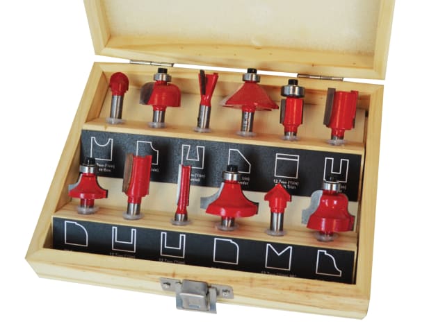 FAIRBS12 1/4in TCT Router Bit Set, 12 Piece