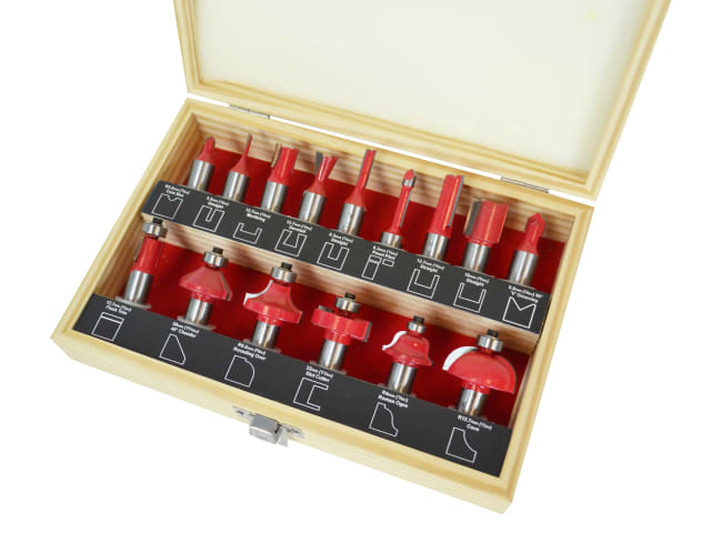 FAIRBS15 1/2in TCT Router Bit Set, 15 Piece