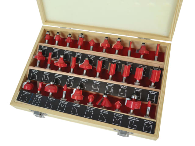 FAIRBS30 1/4in TCT Router Bit Set, 30 Piece