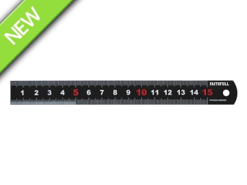 FAIRUL150MB Matt Black Stainless Steel Measuring Rule 150mm