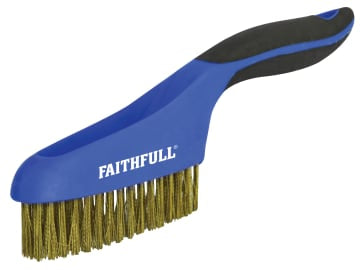 FAISB164SB Scratch Brush Soft Grip 4 x 16 Row Brass