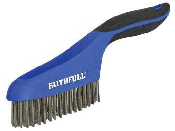 FAISB164SS Scratch Brush Soft Grip 4 x 16 Row Stainless Steel