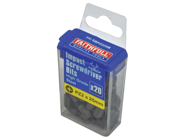 FAISBPZ225IB Pozi Impact Screwdriver Bits PZ2 x 25mm (Pack 20)