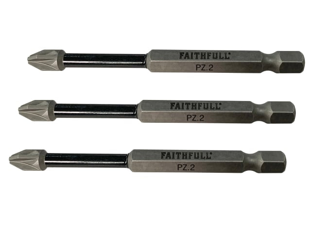 FAISBPZ275IM Pozidriv Impact Screwdriver Bits PZ2 x 75mm (Pack 3)