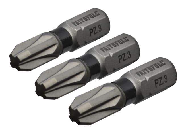 FAISBPZ325IM Pozi Impact Screwdriver Bits PZ3 x 25mm (Pack 3)