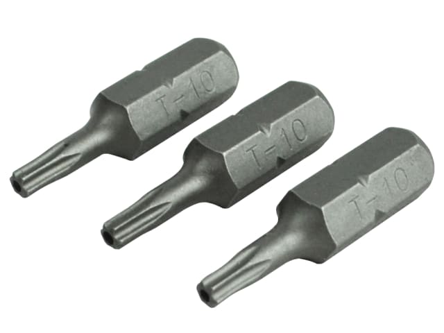 FAISBT1025S Security S2 Grade Steel Screwdriver Bits T10S x 25mm (Pack 3)