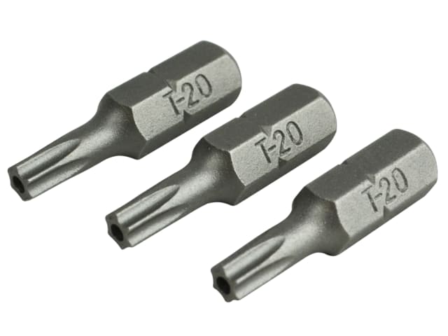 FAISBT2025S Security S2 Grade Steel Screwdriver Bits T20S x 25mm (Pack 3)