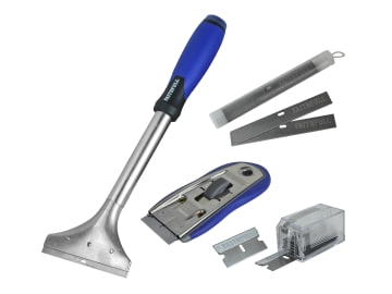 FAISCRASET4 Long Handled Scraper & Razor Blade Scraper Set